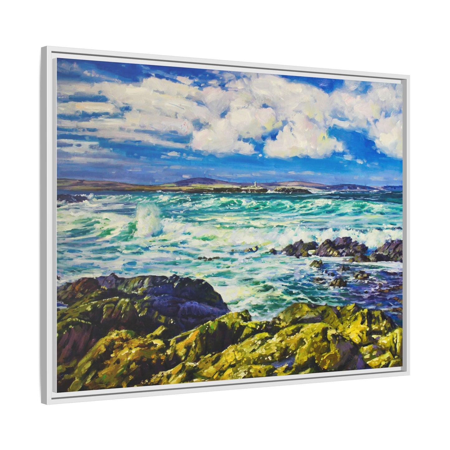 Ballyglass Lighthouse Erris wall art featuring the stunning coastal lighthouse, framed in premium materials for a perfect addition to any living space.