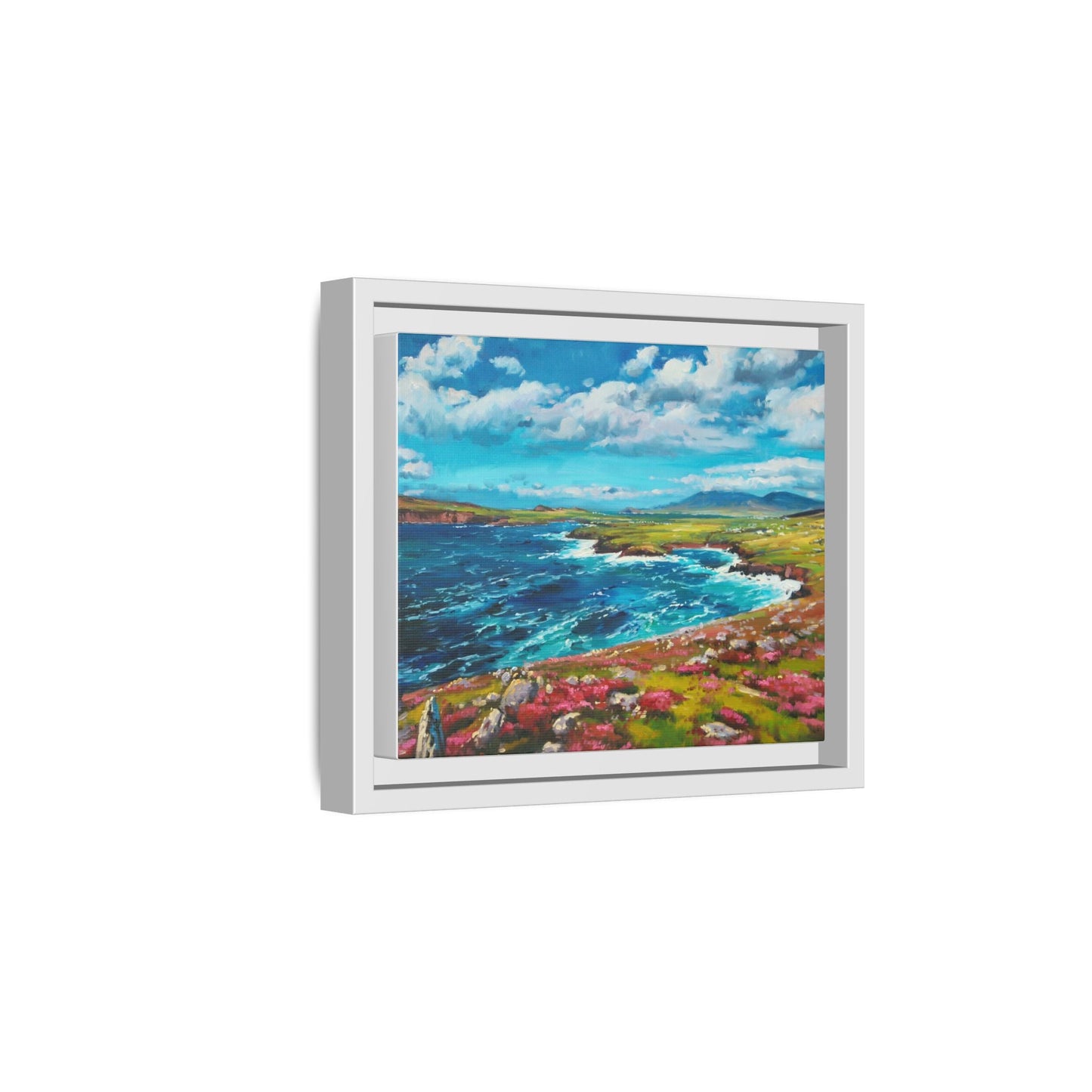 Dingle Peninsula wall art featuring a scenic view of Ireland's rugged coastline, printed on high-quality canvas with a premium frame.