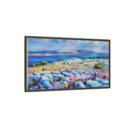 Burren 3 wall art featuring a scenic view of the Burren region in Ireland, printed on high-quality canvas with a premium frame for timeless décor