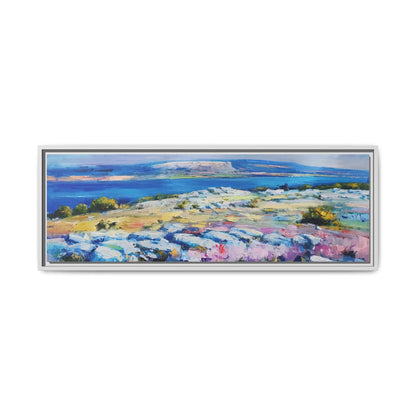 Burren 3 wall art featuring a scenic view of the Burren region in Ireland, printed on high-quality canvas with a premium frame for timeless décor