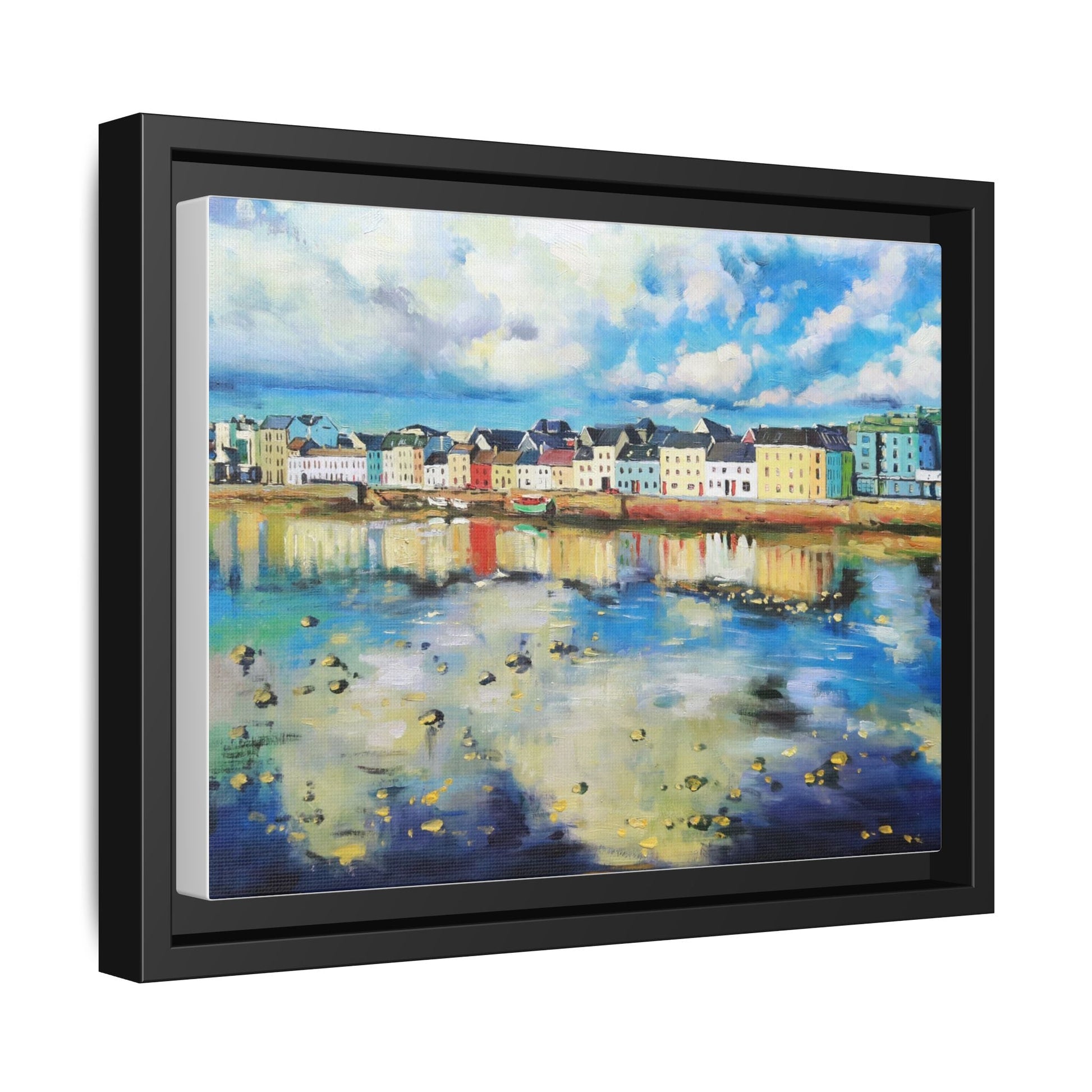 Galway Reflections wall art featuring serene Irish landscapes and water reflections, framed in premium quality wood.