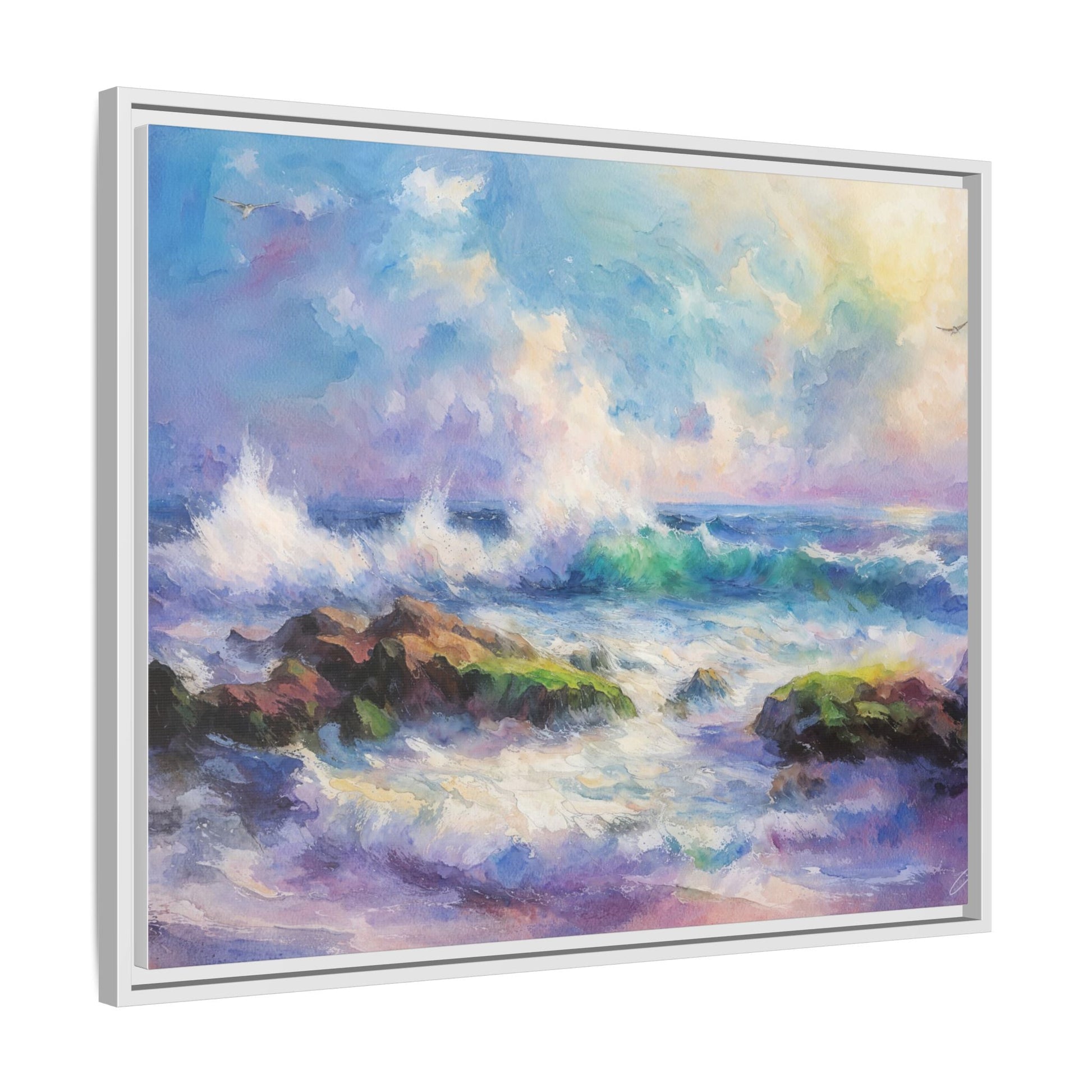 Achill Shoreline wcol wall art showcasing the stunning Irish coastal landscape, printed on high-quality canvas for a timeless and serene addition to your home décor.