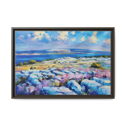 Burren 3 wall art featuring a scenic view of the Burren region in Ireland, printed on high-quality canvas with a premium frame for timeless décor