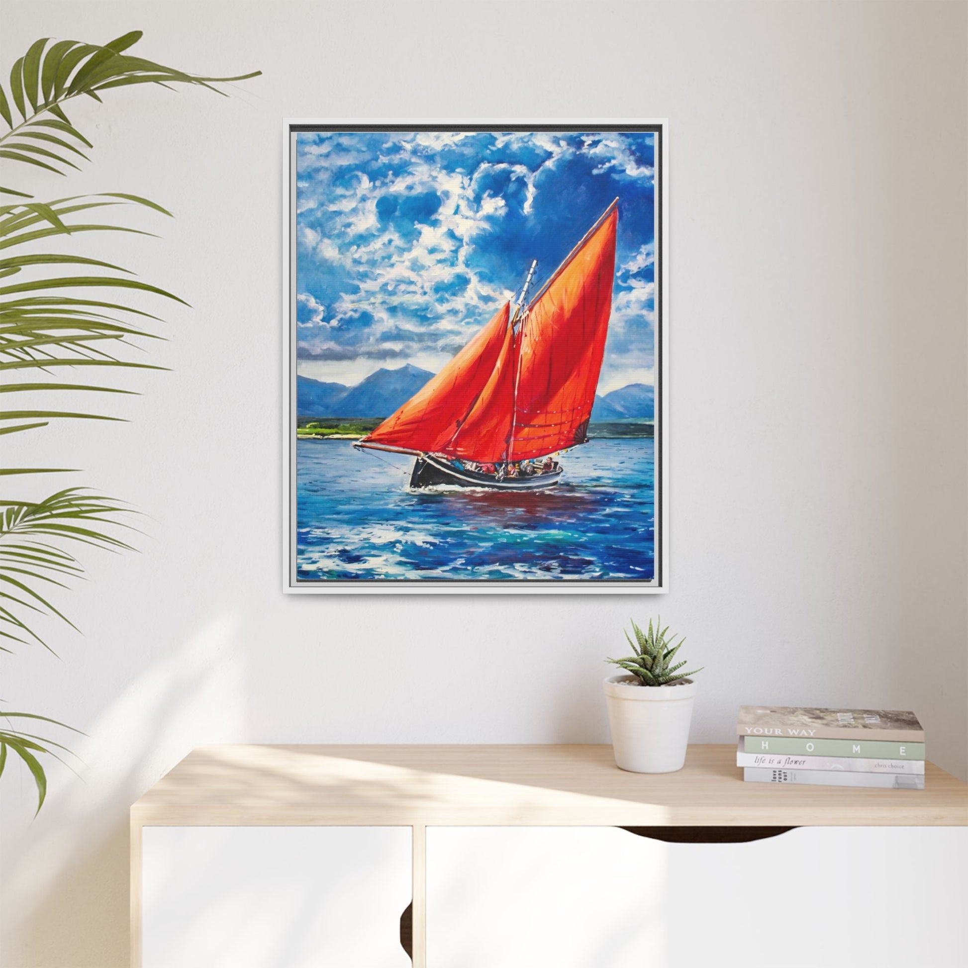 Single Galway Hooker – Premium Pinewood Art Frame for Timeless Décor