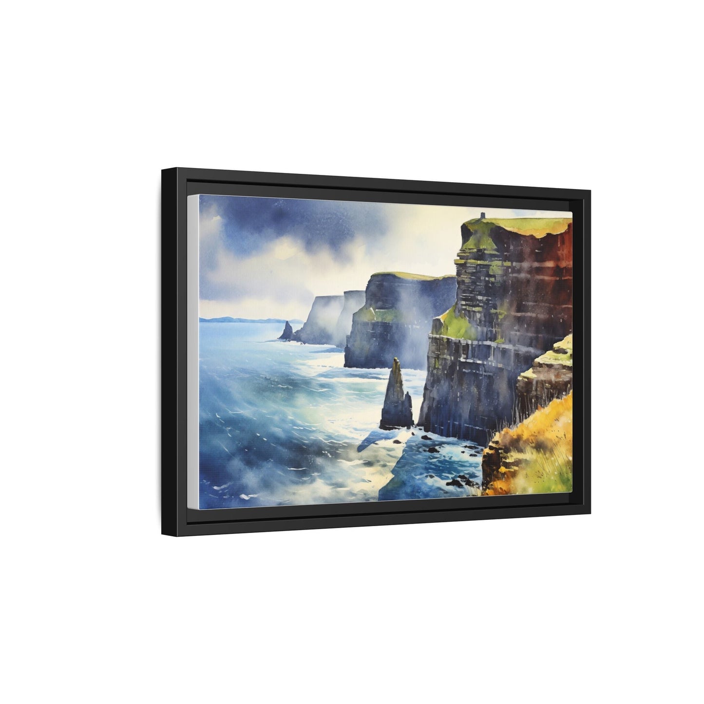 Watercolour of Cliffs of Moher – Beautiful Coastal Landscape Canvas Print