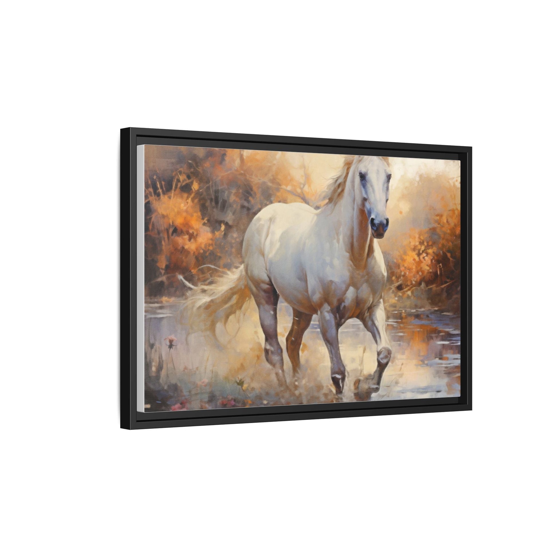 Arabian Horse – Elegant Pinewood Framed Wall Art for Timeless Décor