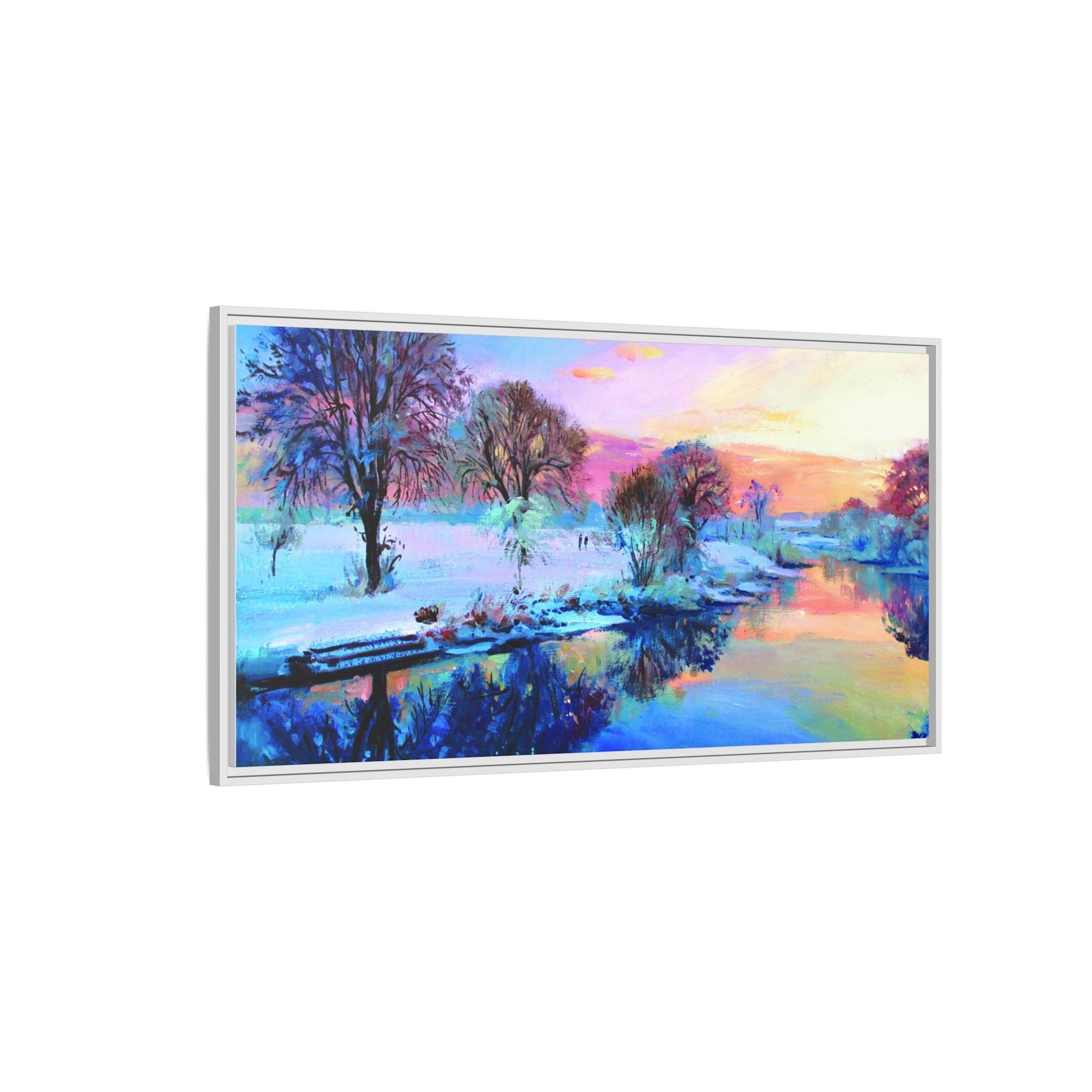 Winter Trees framed art – Premium pinewood frame with a cotton-polyester canvas print, featuring a protective coating for lasting beauty and timeless décor.