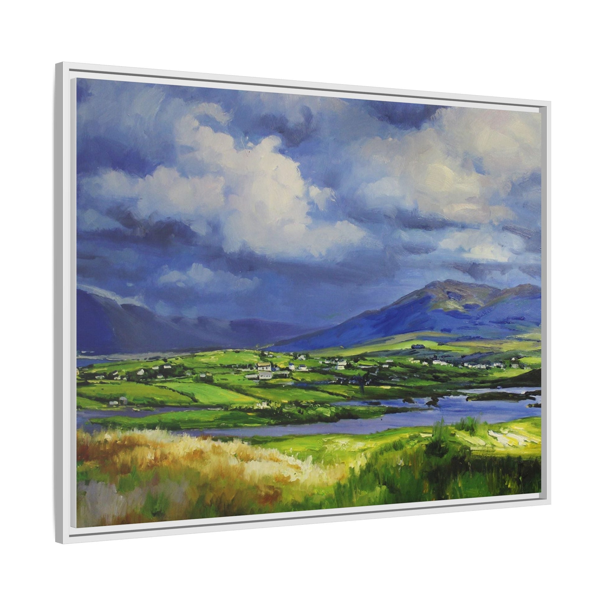 Connemara Fields - Stunning Irish landscape canvas print showcasing the serene beauty of Connemara's fields.