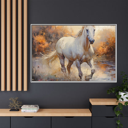 Arabian Horse – Elegant Pinewood Framed Wall Art for Timeless Décor