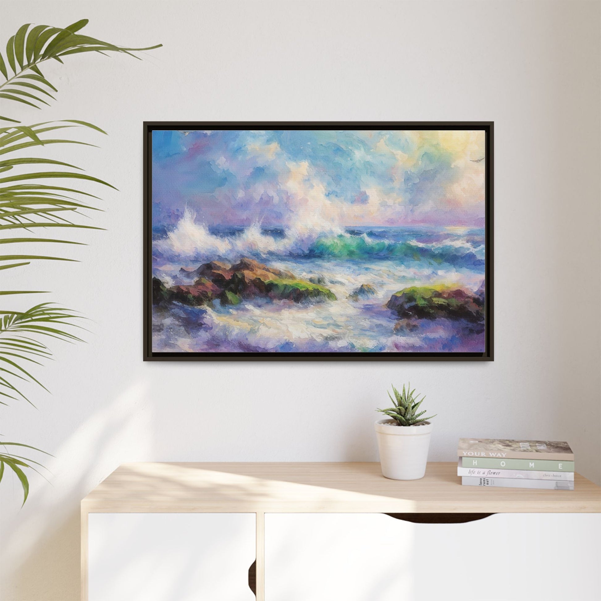 Achill Shoreline wcol wall art showcasing the stunning Irish coastal landscape, printed on high-quality canvas for a timeless and serene addition to your home décor.