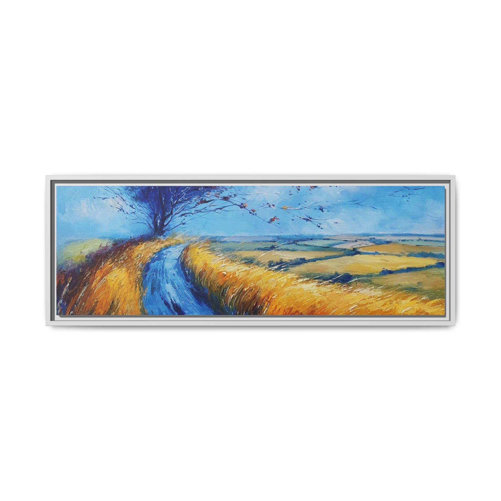 Autumn Leaves Scattering A Premium Pinewood Art Frame for Timeless Décor