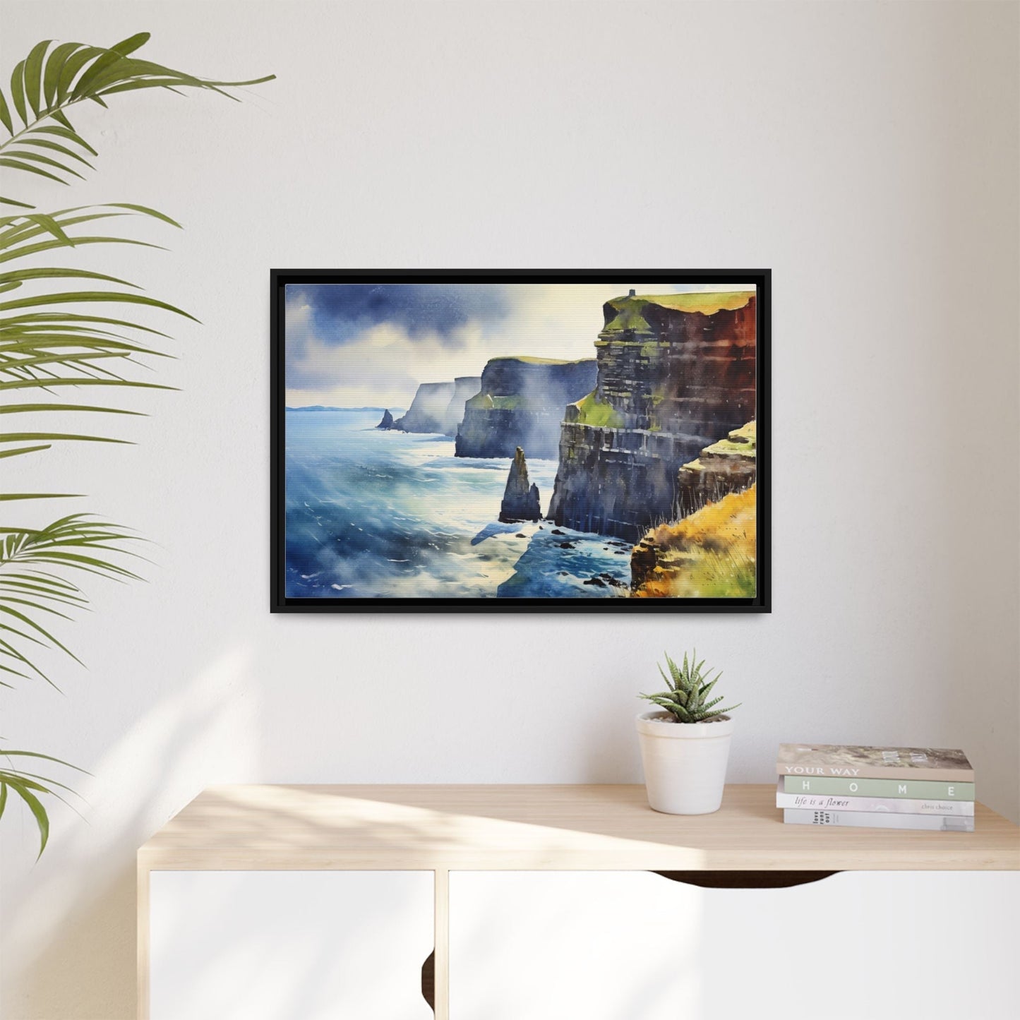 Watercolour of Cliffs of Moher – Beautiful Coastal Landscape Canvas Print