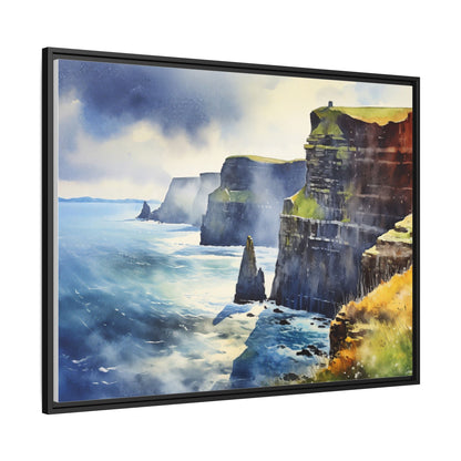 Watercolour of Cliffs of Moher – Beautiful Coastal Landscape Canvas Print