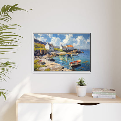 Island Harbour Coastal Landscape - Serene Wall Art Print for Home Décor