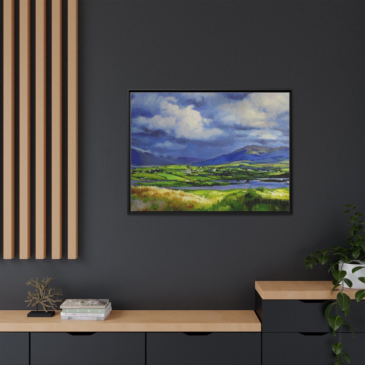 Connemara Fields - Stunning Irish landscape canvas print showcasing the serene beauty of Connemara's fields.