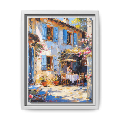 Premium Café Tables Frame with Cotton-Polyester Canvas Print