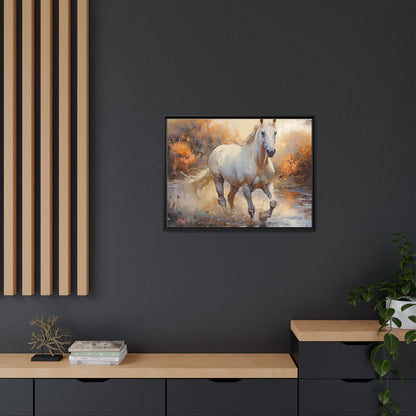 Arabian Horse – Elegant Pinewood Framed Wall Art for Timeless Décor