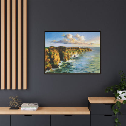 Cliffs of Moher wall art showcasing the dramatic Irish coastline, printed on high-quality canvas to bring natural beauty into your home décor.