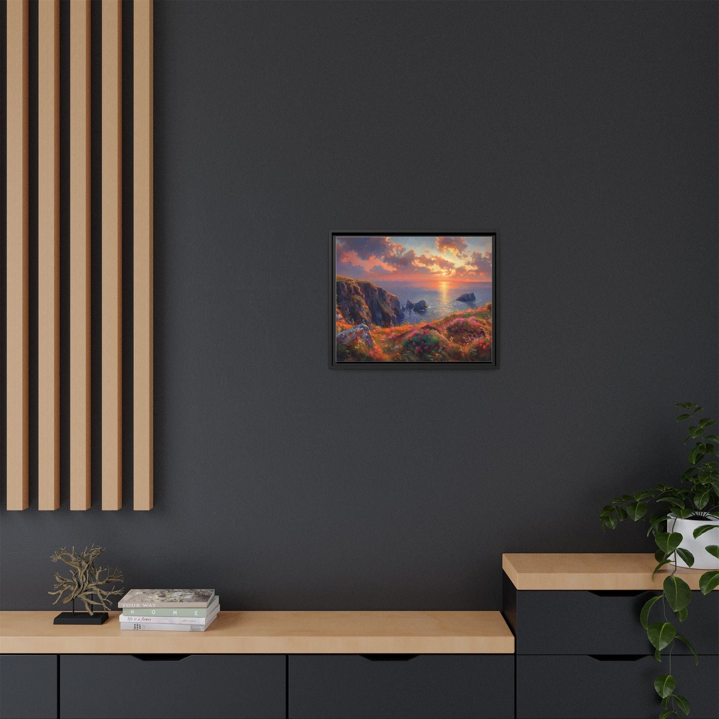 End of The Day wall art featuring a serene sunset landscape, printed on high-quality canvas to bring peaceful beauty and warmth to your home décor.