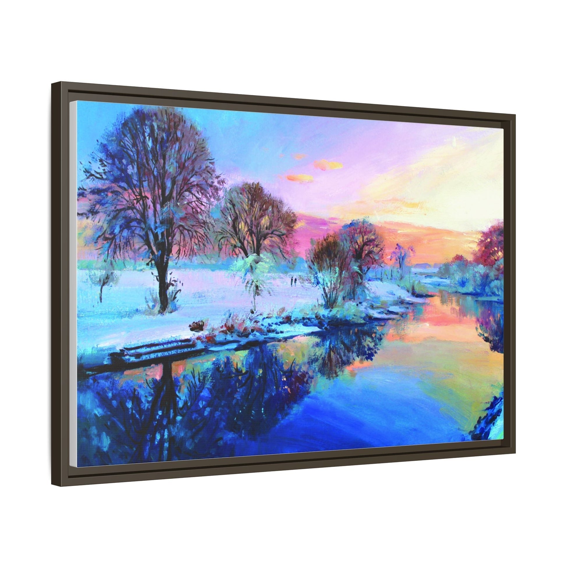 Winter Trees framed art – Premium pinewood frame with a cotton-polyester canvas print, featuring a protective coating for lasting beauty and timeless décor.