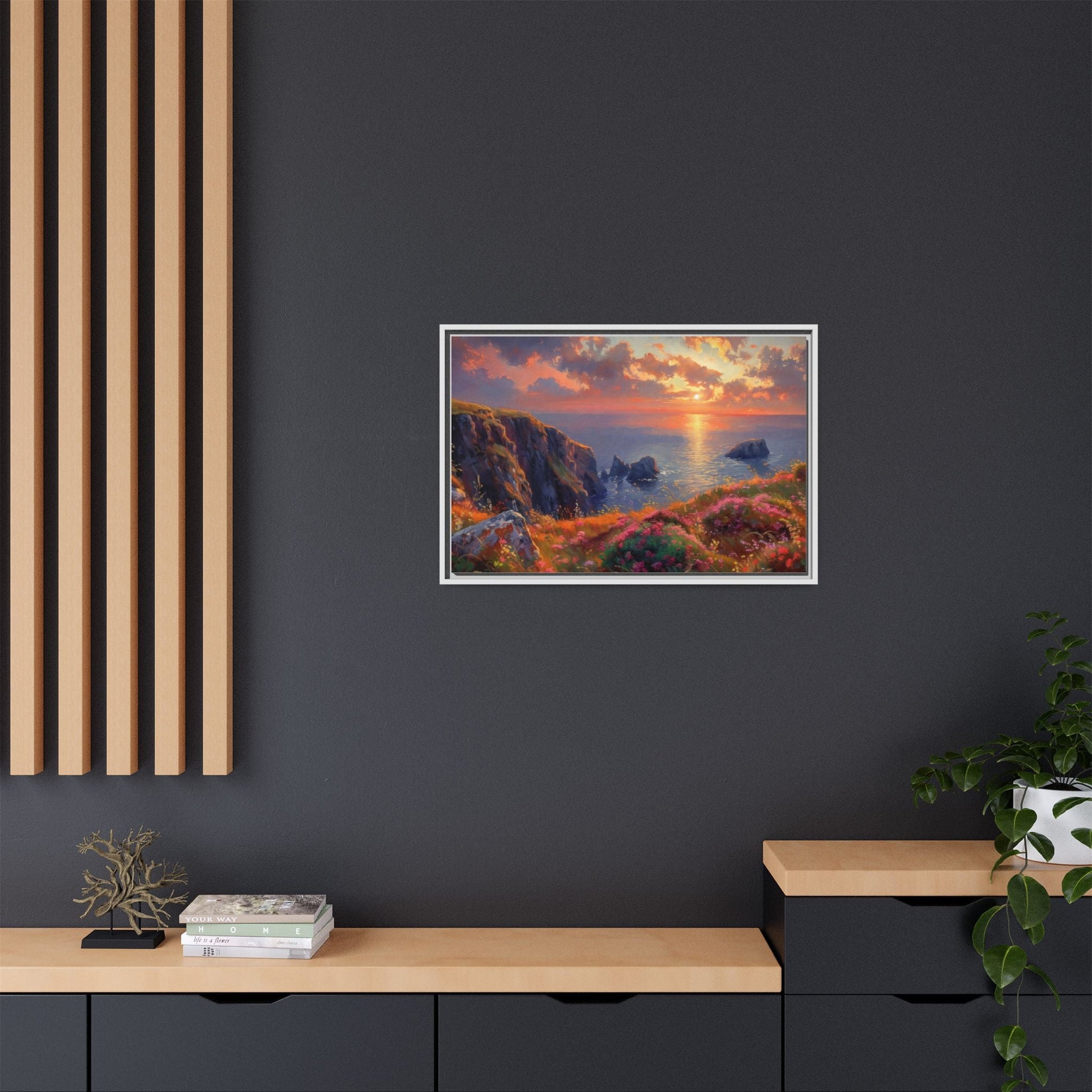 End of The Day wall art featuring a serene sunset landscape, printed on high-quality canvas to bring peaceful beauty and warmth to your home décor.