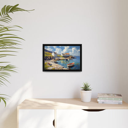 Island Harbour Coastal Landscape - Serene Wall Art Print for Home Décor