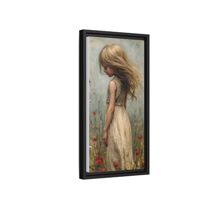 Young Girl In Flowers – Elegant pinewood-framed wall art featuring a high-quality cotton-polyester canvas with vibrant colors and a timeless design.