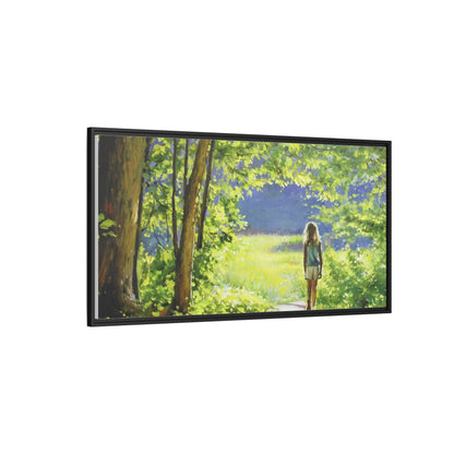 INTO THE LIGHT 11 – A captivating artwork featuring a luminous scene that evokes a sense of depth, movement, and serenity, framed in premium pinewood for timeless décor.