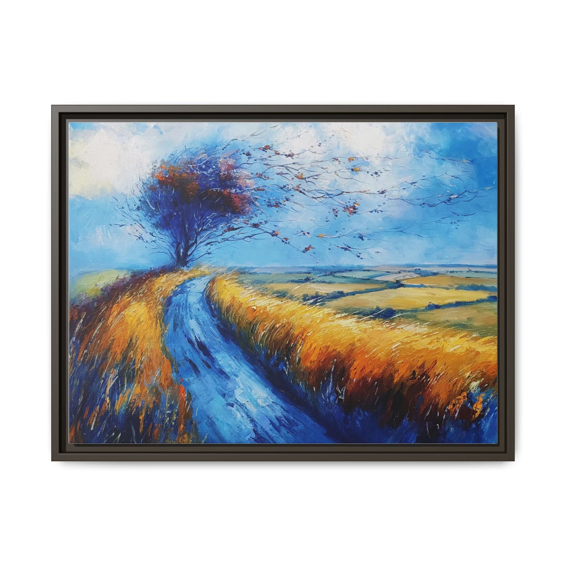 Autumn Leaves Scattering A Premium Pinewood Art Frame for Timeless Décor