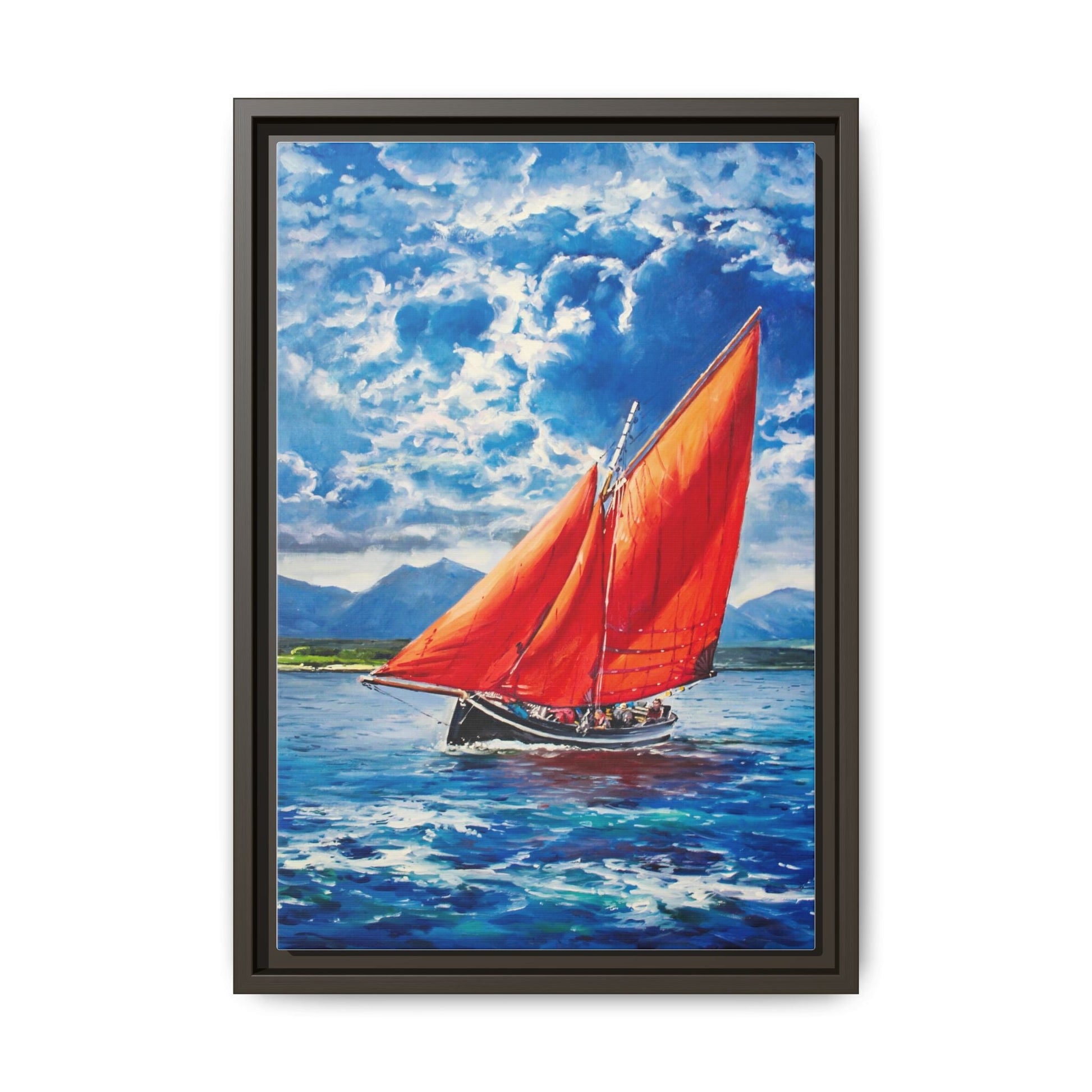 Single Galway Hooker – Premium Pinewood Art Frame for Timeless Décor