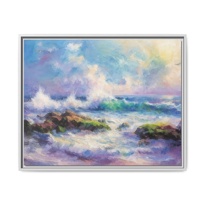 Achill Shoreline wcol wall art showcasing the stunning Irish coastal landscape, printed on high-quality canvas for a timeless and serene addition to your home décor.