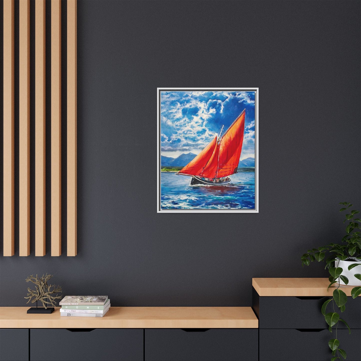 Single Galway Hooker – Premium Pinewood Art Frame for Timeless Décor