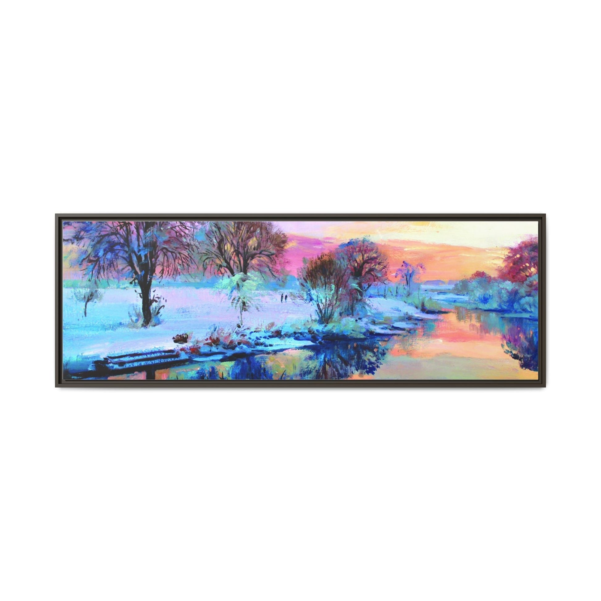 Winter Trees framed art – Premium pinewood frame with a cotton-polyester canvas print, featuring a protective coating for lasting beauty and timeless décor.