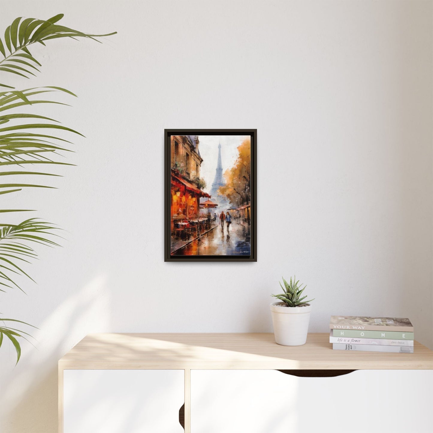 Eiffel Tower wall art featuring the iconic Paris landmark, printed on high-quality canvas to bring timeless beauty and elegance to your home décor.