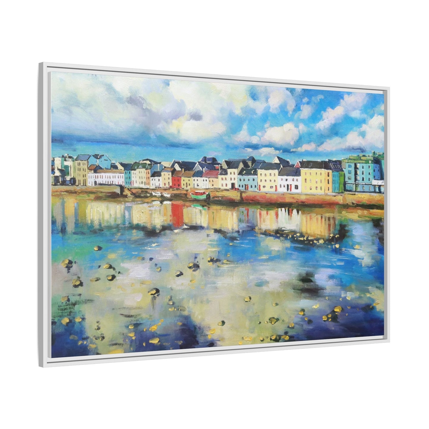 Galway Reflections wall art featuring serene Irish landscapes and water reflections, framed in premium quality wood.