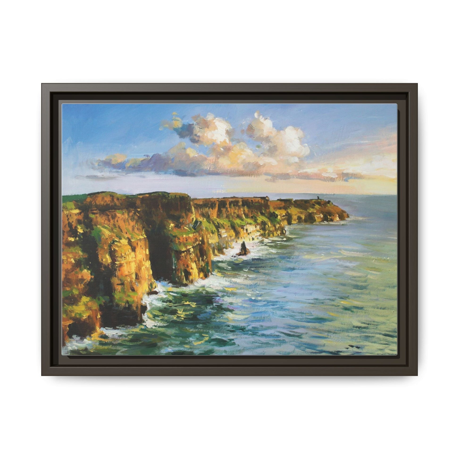 Cliffs of Moher wall art showcasing the dramatic Irish coastline, printed on high-quality canvas to bring natural beauty into your home décor.