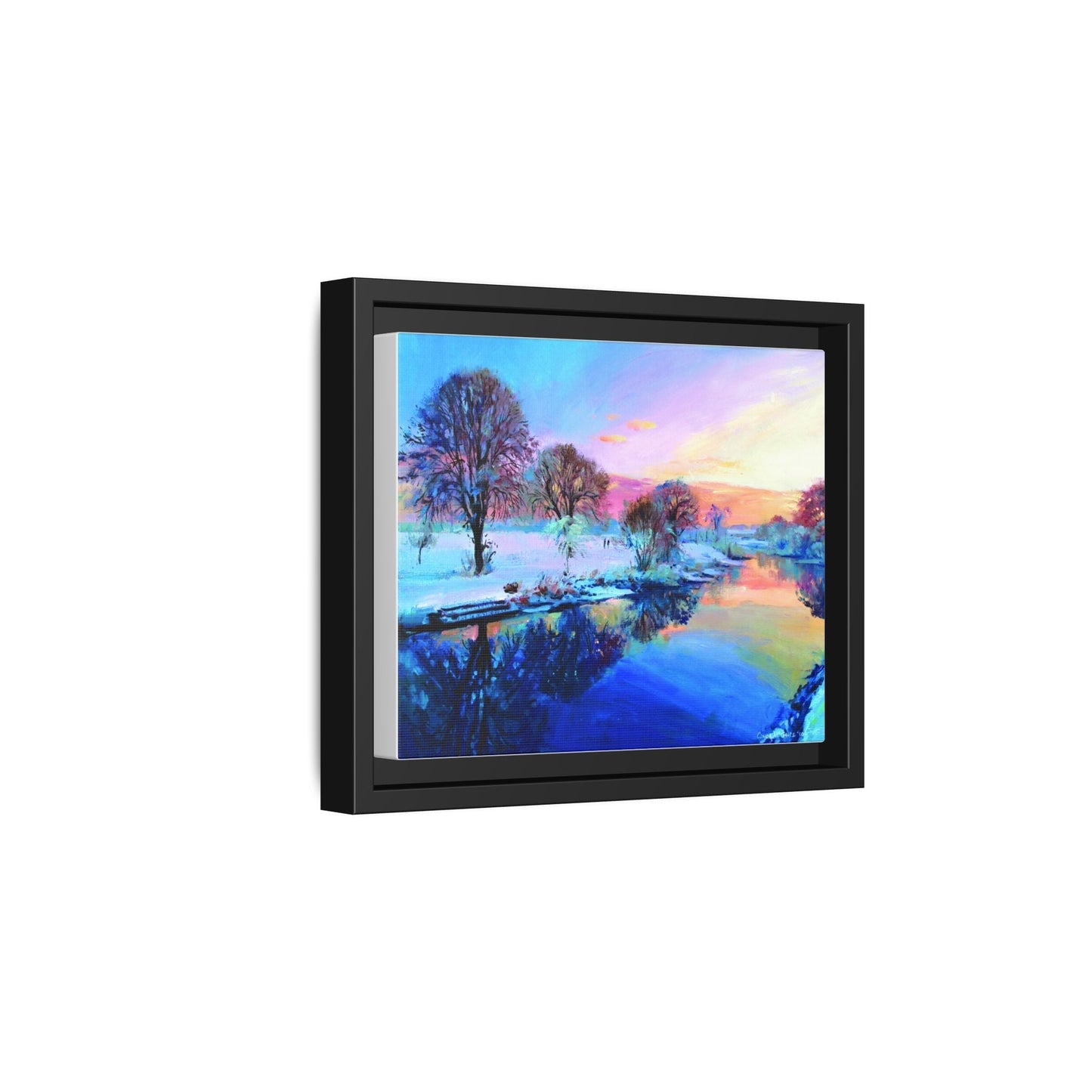 Winter Trees framed art – Premium pinewood frame with a cotton-polyester canvas print, featuring a protective coating for lasting beauty and timeless décor.