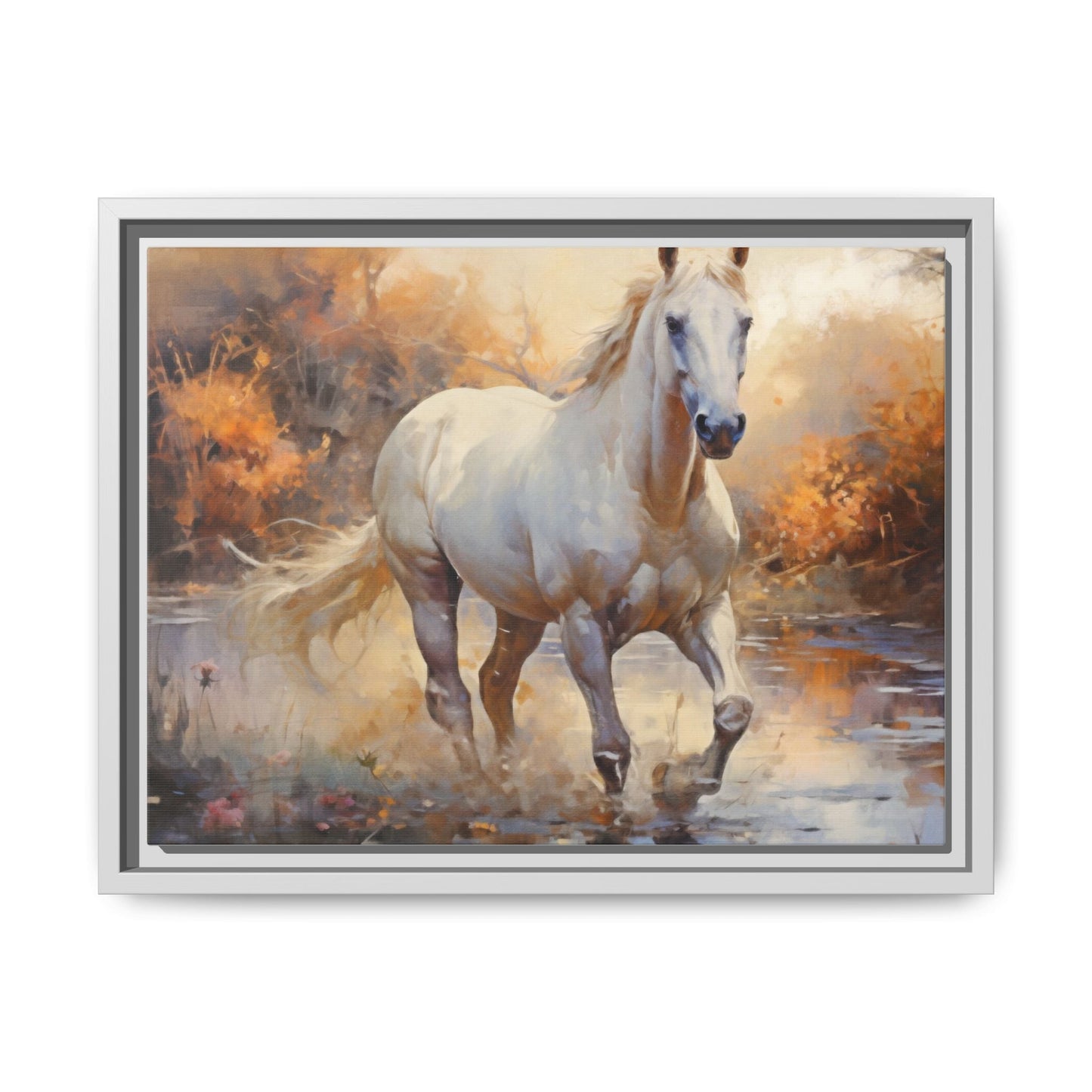 Arabian Horse – Elegant Pinewood Framed Wall Art for Timeless Décor