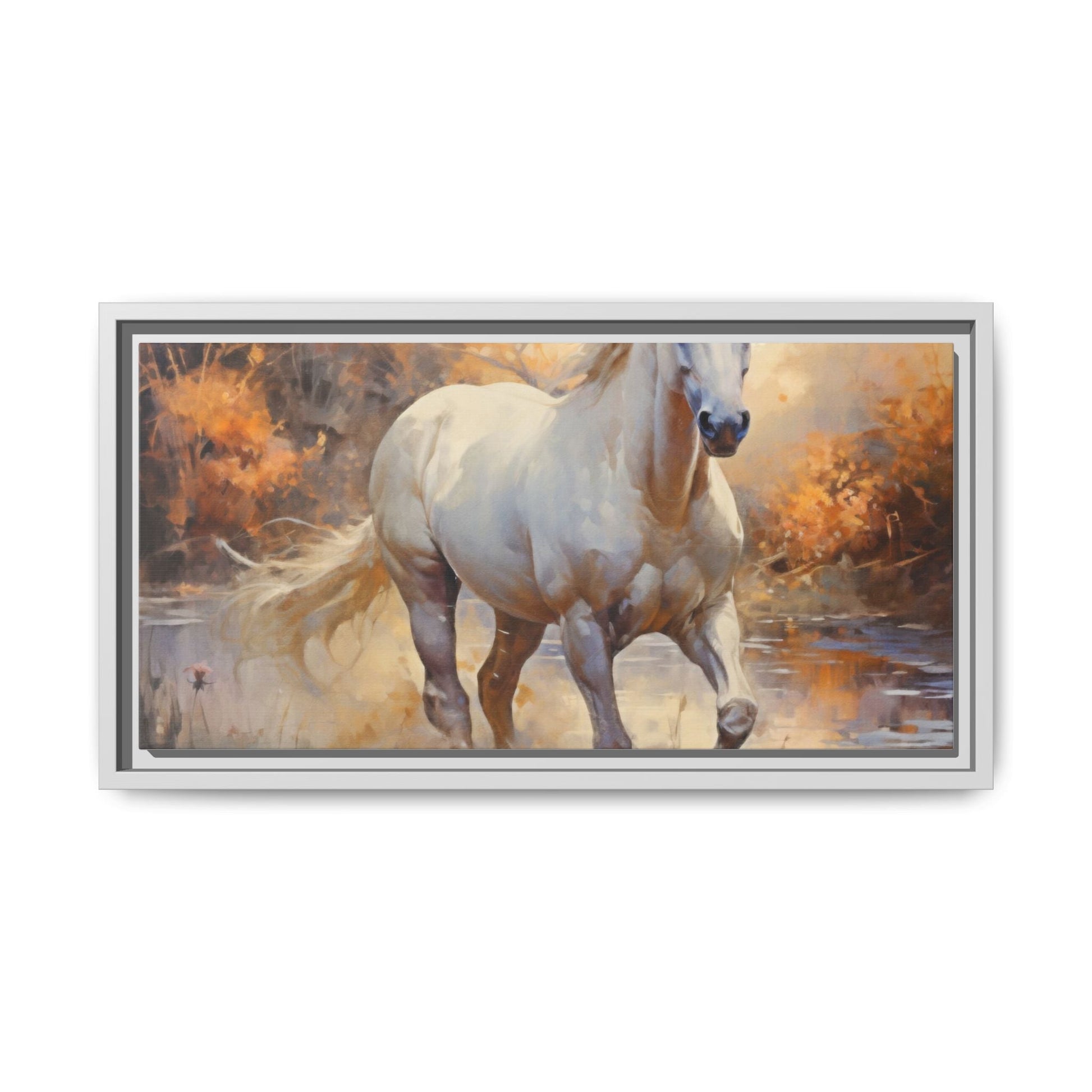 Arabian Horse – Elegant Pinewood Framed Wall Art for Timeless Décor