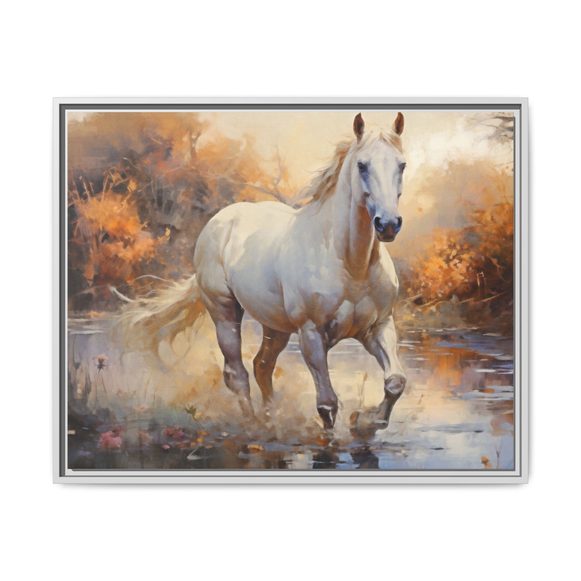 Arabian Horse – Elegant Pinewood Framed Wall Art for Timeless Décor