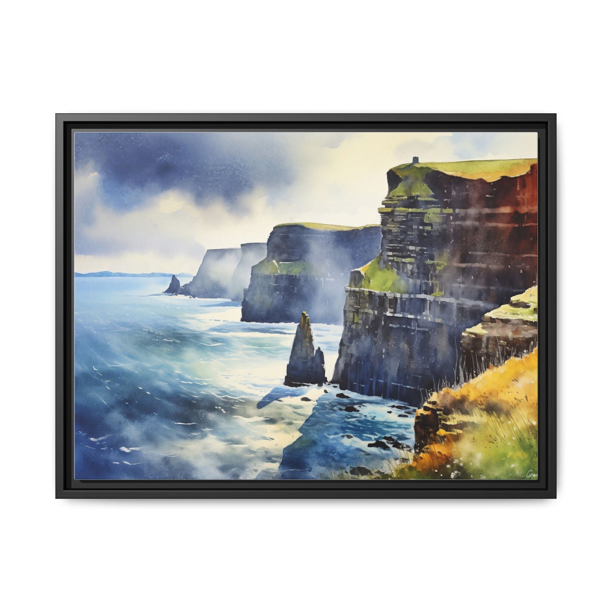 Watercolour of Cliffs of Moher – Beautiful Coastal Landscape Canvas Print