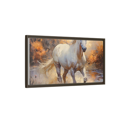 Arabian Horse – Elegant Pinewood Framed Wall Art for Timeless Décor