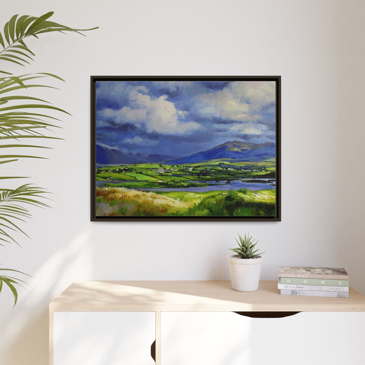 Connemara Fields - Stunning Irish landscape canvas print showcasing the serene beauty of Connemara's fields.