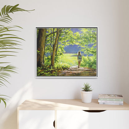 INTO THE LIGHT 11 – A captivating artwork featuring a luminous scene that evokes a sense of depth, movement, and serenity, framed in premium pinewood for timeless décor.