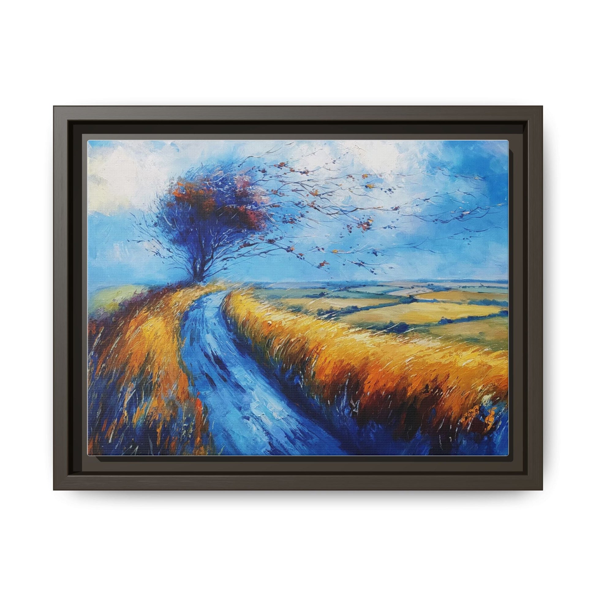 Autumn Leaves Scattering A Premium Pinewood Art Frame for Timeless Décor