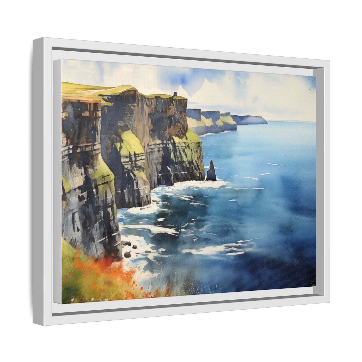 Cliffs of Moher Midday Sun - Beautiful Coastal Landscape Canvas Print