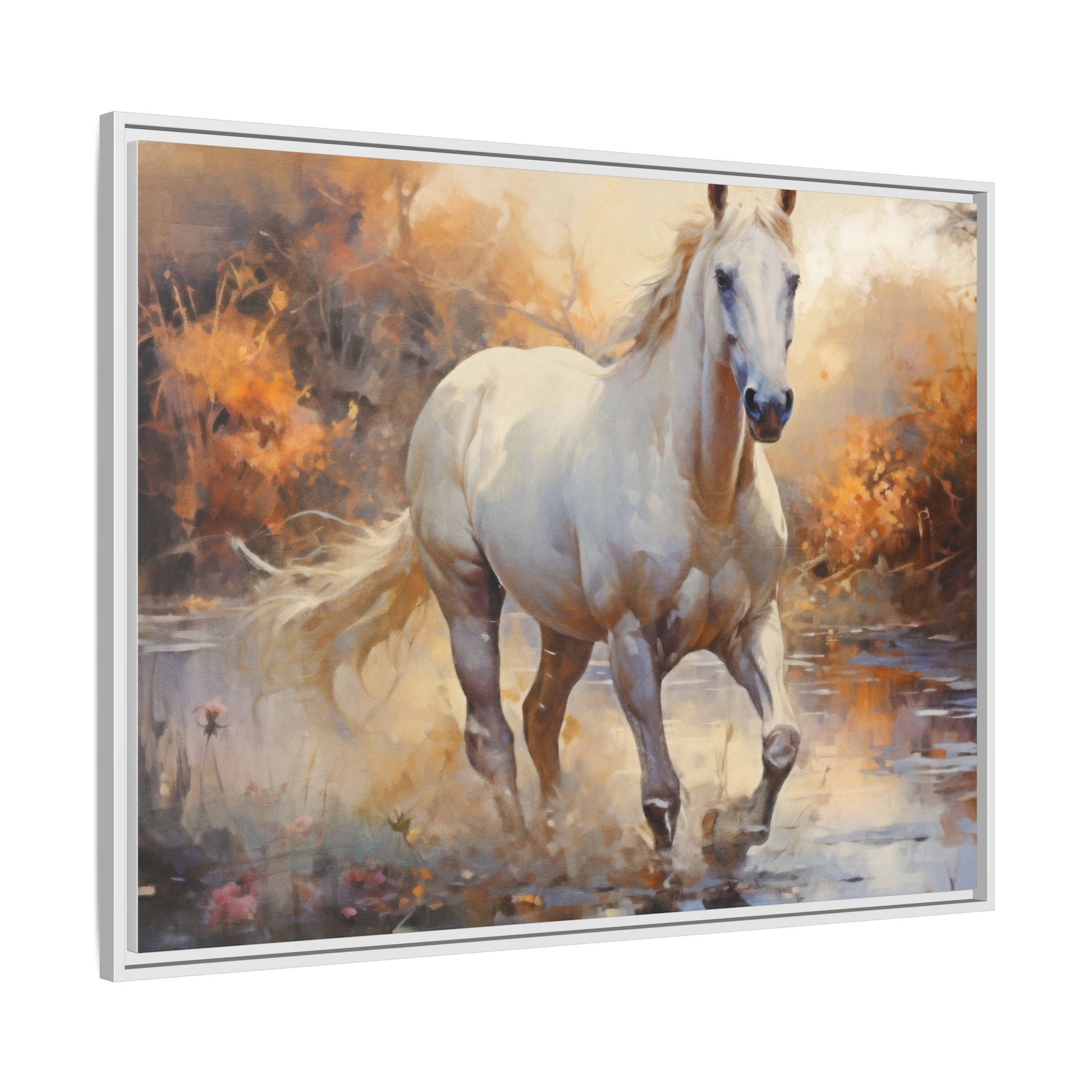 Arabian Horse – Elegant Pinewood Framed Wall Art for Timeless Décor