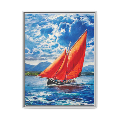 Single Galway Hooker – Premium Pinewood Art Frame for Timeless Décor