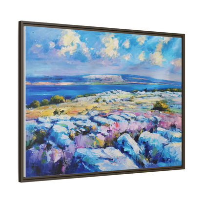 Burren 3 wall art featuring a scenic view of the Burren region in Ireland, printed on high-quality canvas with a premium frame for timeless décor