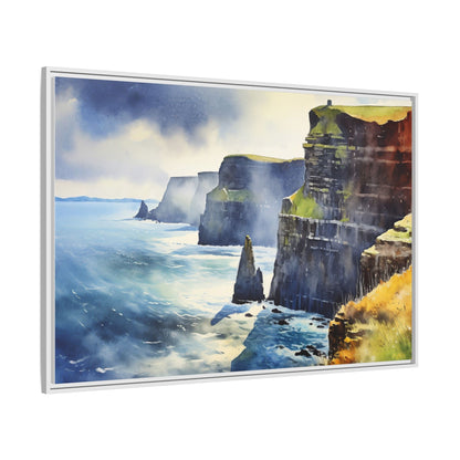 Watercolour of Cliffs of Moher – Beautiful Coastal Landscape Canvas Print